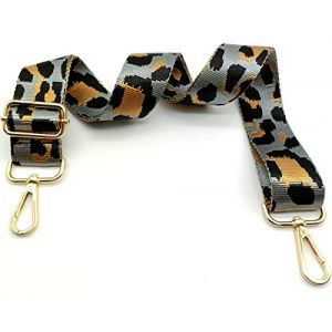 Keriocusi Bandouliere de Rechange Sac Reglable Lmprim&eacute; L&eacute;opard Gris, Sangle de Sac a Main Remplacement, Sangle de Rechange Universelles mit Boucle Dore pour Femme Sac &agrave; Main, Sac &agrave; Bandouli&egrave;re, 15 (Keriocusi, neuf)