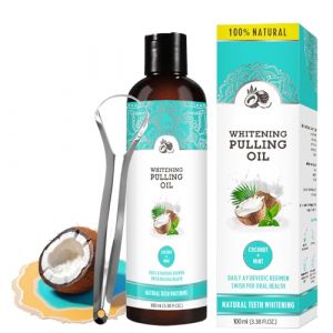 100ml Bain de bouche &agrave; l'huile de noix de coco,avec gratte-langue,Nettoyage de la Bouche pour une Haleine Fra&icirc;che (anbeisu, neuf)