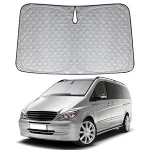 XCBYT Pare Soleil Voiture Pare Brise Avant pour Mercedes-Benz Vito 2014-2024, Pliable Épaissie Brise Voiture Avant Couverture Intérieur, Protection Solaire Bloque Rayons UV (XCBYT-FR, neuf)