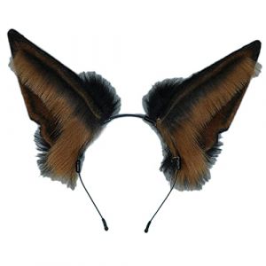 Serre-tête avec oreilles de loup - Pour cosplay - Fausse oreille de loup - Pour fête de nuit (lpookj, neuf)