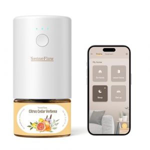 SenseFlow Diffuseur Huiles Essentielles Parfum Maison Smart WLAN SF101S, Ultrasonique Sans Eau, 100 % Végétal, Aromathérapie 120 Jours, pour Maison, Hôtel Jusqu’à 100 ㎡ - Cèdre d'Agrumes & Verveine (SenseFlow, neuf)