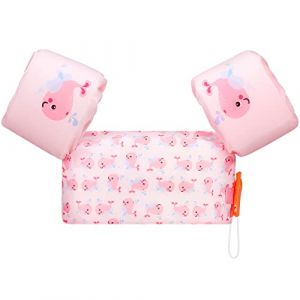 MoKo Gilet de Natation Enfant, Brassards de Natation Enfant Ceinture Réglable Gilet de Flottaison à Dessin Animé Flottant Mignon, Dispositif de Flottaison pour Garçons Filles,20-50 livres,Baleine Rose (KnoWhite, neuf)
