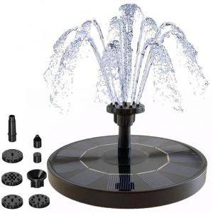 dijiusidy Fontaine Solaire Extérieur, Fontaine Solaire Flottante avec 6 Buses, Fontaine a Eau Solaire Exterieure de Jardin pour Bain d'oiseaux, Étang, Piscine, Décoration de Jardin (13cm, 6V-1W) (biunety, neuf)