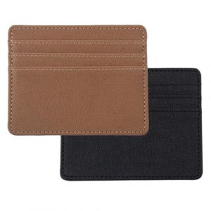 2 Pcs Porte-Cartes en Cuir, Porte-Cartes de Cr&eacute;dit, Portefeuille en Cuir, Portefeuille Carte bancaire Anti piratage, Anti fraude - &Eacute;l&eacute;gant et Minimaliste, Unisexe (Noir/caf&eacute;) (LIN  YAMEIZI UK SHOP, neuf)