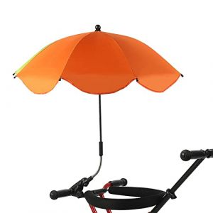 Parapluies à Clipser pour Chaises D'extérieur, Parapluie de Chaise UPF 50 de 26 Pouces avec Pince Universelle, Parapluie Portable sur Chaise de Terrasse Chaise de Plage Poussette Chaise de(orange) (nuliso, neuf)