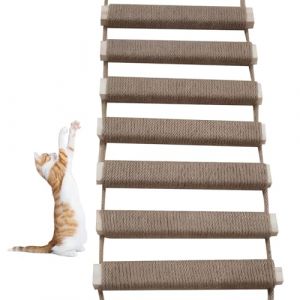 Échelle de Chat 10x39 Pouces Pont de Chat en Bois Suspendu enveloppé avec Une échelle de Chat résistante à la Corde de Lin pour Les Fournitures de Chat pour Chats intérieurs, échelle de Chat (kunmingaicenshangmaoyouxiangongsi, neuf)