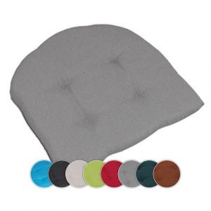 Beo Coussin d’Assise 40x40 cm Semi-Circulaire | Galette de Chaise Respirante fabriquée en UE | Coussin de Chaise résistant aux UV | Coussin de Jardin Lavable | Coussin pour Chaise de Jardin Gris (Gartenstuhl-Kissen, neuf)