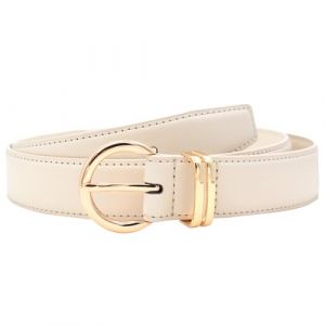 TeeYee Ceinture Femme en Cuir Classique Ceinture D&eacute;corative &Eacute;l&eacute;gantes Largeur de 6 cm avec Boucle pour Jeans Pants Robe Jupe beige 140cm (TY Fashion, neuf)