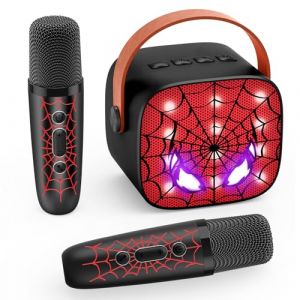 Braxel Micro Enfant Karaoke avec 2 Micro Bluetooth sans Fil Cadeau Garcon 3-12 Ans Micro Enfant pour Chanter Spider Jouet Enfant 3-12 Ans Gar&ccedil;on Enceinte Karaok&eacute; avec Microphone Bluetooth (L'Univers Jeux, neuf)