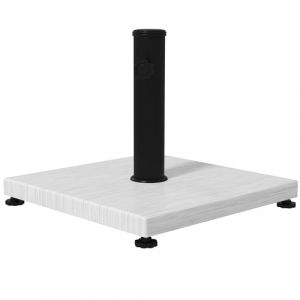 Outsunny Pied de Parasol carré, Support Parasol, Base de lestage en métal avec Patins réglables, Poids Net 13 kg, 40 x 40 x 37 cm, pour mât de Ø 38 et Ø 48 mm, Blanc (Aosom FR, neuf)