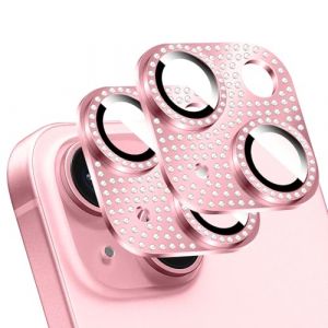 LucBuy 2 Pièces Protecteur D'objectif D'appareil Photo en Diamant Brillant pour iPhone, Métal 3D Strass Téléphone Décoré, Protection Complète Arrière Caméra Coque pour iPhone 12/iPhone 12 Mini (LucbuyEU, neuf)