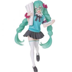 Miku - Figurine d'action - 18 cm - Double queue de cheval - Miku - Anime Girl - Statue en PVC - Mod&egrave;le statique pour affichage de bureau - Cadeau de collection (qigbaif[Maison chic], neuf)