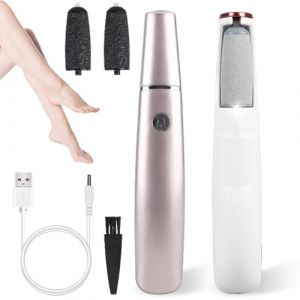 R&acirc;pe &eacute;lectrique pour callosit&eacute;s avec deux t&ecirc;tes abrasives - Rechargeable - Appareil de soin des pieds professionnel avec disque abrasif pour enlever les callosit&eacute;s - Rose (baojishengjiuyueshangyeyunyingguanliyouxiangongsi, neuf)