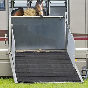 Tapis de rampes en Caoutchouc pour remorque de Cheval - Rev&ecirc;tement de Protection antid&eacute;rapant permettant d'entrer en Toute s&eacute;curit&eacute; - Prot&egrave;ge Les articulations - 155 x 175 cm (MEISTEREI, neuf)