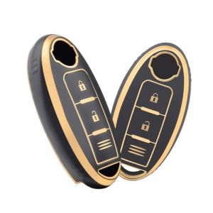 OFFCURVE Etui a Cle Voiture Coque Cl&eacute;, &Eacute;tui &agrave; Cl&eacute;s Couvre Clef Cache Clef Apte &agrave; Nissan X-Trail T31/T32 Qashqai J10/J11 Juke Micra March Note Pulsar Cube Leaf Roadster Infiniti FX35/Q50 (OFF CURVE EUR, neuf)