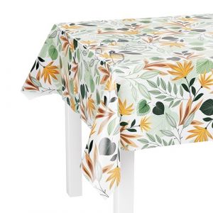 LILENO HOME Nappe lavable au m&egrave;tre - 240 x 140 cm (bord coup&eacute;) - Motif feuilles nordiques naturelles - Toile cir&eacute;e imperm&eacute;able id&eacute;ale comme nappe ou chemin de table pour table &agrave; bi&egrave;re (Discount-Deal24, neuf)