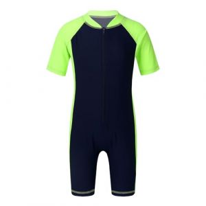 Freebily Unisexe Enfant Maillot de Bain 1 Pièces Monokini Anti-UV Garçon Fille Body Short de Bain Plage Combinaison de Natation Piscine Costume Gym Swimwear Marin Fluorescent 12-14 Ans (MissPretty, neuf)