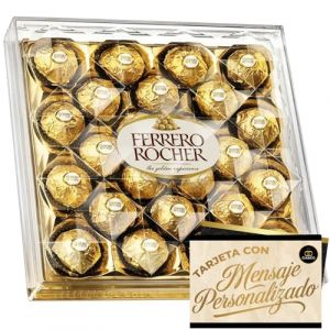 Coffret de 24 Chocolats Ferrero Rocher 300 g + Carte Personnalis&eacute;e C&iacute;a&Co &middot; &Eacute;dition Sp&eacute;ciale Cadeau &middot; Pralin&eacute;s Gourmets au Chocolat et aux Noisettes &middot; Un Geste &Eacute;l&eacute;gant pour &Eacute;mouvoir et Surprendre (distribution-pro, neuf)