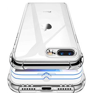 Garegce Coque iPhone 7 Plus, Coque iPhone 8 Plus Transparente + 2 Pack Verre trempé Protecteur, Housse Silicone TPU Antichoc Bumper Protection Cover iPhone 7 Plus/8 Plus- 5.5 Pouces- Transparent (Catynore, neuf)