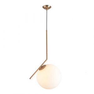 MZStech Moderne Mode Suspension Lampe Fer Verre LED Luminaire Suspension Boule Verre Vec Du M&eacute;tal Dor&eacute; (30CM) (COVACI MERAVIDA S.R.L., neuf)