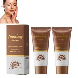 Crème Solaire Autobronzante 60g, Protection UV pour un bronzage éclatant, Texture légère et non grasse, Pour un hâle naturel et une peau souple (OuMeiLe-EU, neuf)