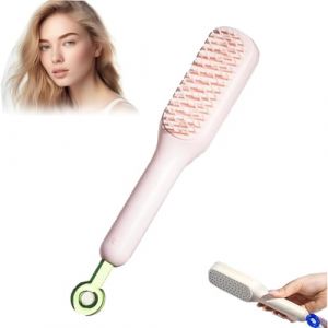 Peigne de massage auto-nettoyant antistatique, brosse &agrave; cheveux autonettoyante, peigne de massage rotatif &eacute;volutif, facile &agrave; nettoyer, convient &agrave; tous les types de cheveux, peigne r&eacute;tractable (rose) (WENZHOUWENYUAN, neuf)