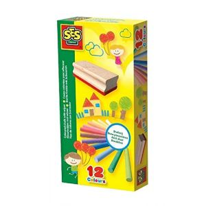 Coffret Accessoires : 12 craies de Couleurs et 1 Brosse effaceur - pour Tableau Noir et Ardoise Enfant - sans poussiere - Ecole - nouveauté (cavernedesjouets, neuf)