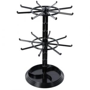 Amexo Pr&eacute;sentoir Porte-cl&eacute;s Pr&eacute;sentoir &agrave; Bijoux Rotatif Pr&eacute;sentoir Rotatif pour Bijoux Support Collier Rotatif &agrave; 2 Niveaux Organisateur Rack Stand pour Bracelet Bague Bijou Pendentif (Amoxike, neuf)