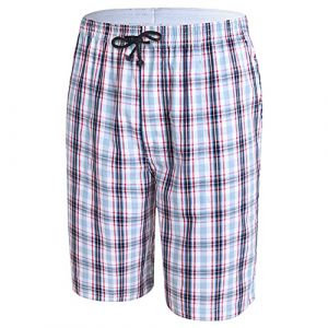 YAOTT Boxers Classic Homme Pyjama Short Pantalon de Pyjama Court à Carreaux Cordon de Serrage Course à Pied Léger Bermudes de Plage Sport Shorts Caleçon Long Short de Nuit Salon,S18,3XL(Lot de 1) (ZhangYi EU, neuf)