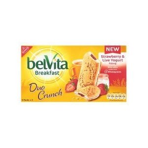 Belvita Breakfast Duo Crunch Strawberry & Live Yogurt Biscuits 253G (G_K CREATION, neuf)
