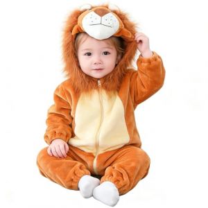 Capaneus D&eacute;guisement Lion Enfant, Costume Combinaison Lion Enfant, D&eacute;guisement de B&eacute;b&eacute; Animaux avec Capuche pour Gar&ccedil;on et Fille pour Carnaval et Halloween L (shuokang, neuf)