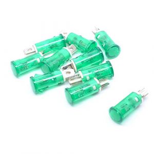 10pcs MDX14A Voyant de signal de commande de pilote rond, dessus plat, DC 220V, (Vert) (YueZhiX, neuf)