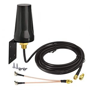 Bingfu Antenne 4G LTE Ext&eacute;rieur SMA M&acirc;le 5dBi Support Fixe Imperm&eacute;able avec C&acirc;ble S&eacute;parateur de SMA-F &agrave; Double TS9-M Compatible avec GSM 3G 4G LTE Cellulaire Routeur Passerelle Modem Cam&eacute;ra de Piste (Bingfu-fr, neuf)
