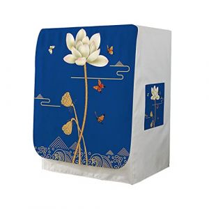 Odot Housse pour Machine à Laver Couverture Lave-Linge Anti-poussière Couverture Tumble Protection Imperméable pour Face Avant de Machine à Laver/Sèche-Linge (Lotus Chinois,L-capacité 9-12kg) (Odot, neuf)