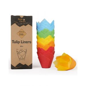 Caissette Muffins Papier Tulipe Mini,200 Pièces,Papier Parchemin Européen & Résistant à Graisse,Pour Noël/Saint-Valentin,Coloré,Mini Taille (BakeChoice, neuf)