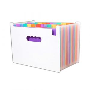 LIMEQKI Trieur Document 25 Compartiments A4, Porte Document Avec Color&eacute; Organiseur Organisateur De Bureau Classeur Trieur Rangement Dossier Classement Papier Administratif (Blanc) (DTRainbow, neuf)