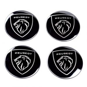 4 Pi&egrave;ces Enjoliveurs de Roue pour Peugeot 5008 4008 3008 2008 508 408 308 208 56mm, Cache-moyeux Autocollant de Capuchon de Jante Enjoliveur de Centre de Roue de Voiture Autocollant de Badge (KuiHuaBD, neuf)