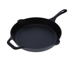 VICTORIA Poêle en Fonte Émaillée Induction 25cm, Convient pour le Feu, le Barbecue, le Four, la Plaque Vitrocéramique, le Gaz, Cast Iron Skillet sans Toxicité, sans PTFE ni PFOA (Electroactiva, neuf)