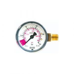 BASEOW Manomètre CO2 1/4' mâle avec Zone Rouge pour extrémité CO2 (ichzapfe, neuf)