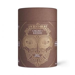 Ancient + Brave - Cacao + Reishi - 250 g - Cacao Cru Nutritif de Haute Qualité, Champignons Reishi, Baobab et Chicorée - Mélange à Base de Chocolat en Poudre - Réduction du Stress (Ancient & Brave, neuf)