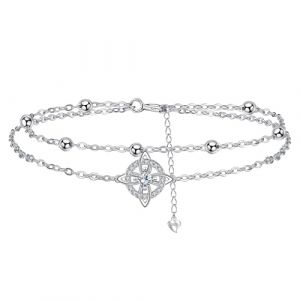 J.MUEN Femme Bracelet Noeud Celtique en Argent Sterling 925, Bijoux Celtique Noeud de Sorci&egrave;re, Cadeau de Bijoux No&euml;l d'Anniversaire pour Femme, Fille, Petite Amie (MUEN JEWELRY, neuf)