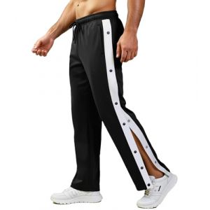 Neteson Pantalon de Jogging pour Homme Pantalon de r&eacute;&eacute;ducation Ouverture Lat&eacute;rale Pantalon de Surv&ecirc;tement avec Boutons Pression Baggy Pantalons de Sport Postop&eacute;ratoire Fitness Jogging (Boha Wu, neuf)