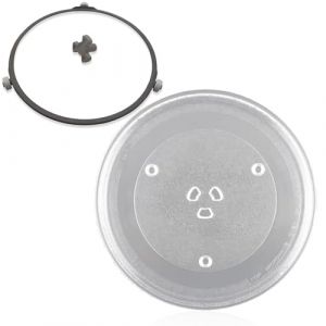 WIYETY Plateau tournant universel en verre pour micro-ondes, plaque tournante, 31,5 cm, avec support d'assiette, plaque en verre pour micro-ondes, plaque tournante, assiette en verre pour micro-ondes (ANDRECHR, neuf)