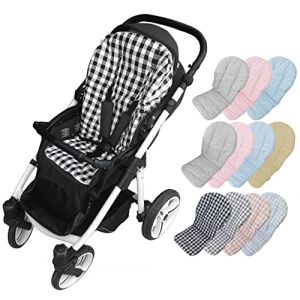 Housse d'été pour poussette - Coton - Matelas Fraîcheur Universel Chariot - Marque Vizaro (Noir/carreaux Vichy - Coton Premium 100 %) (Vizaro Made In Europe - France, neuf)