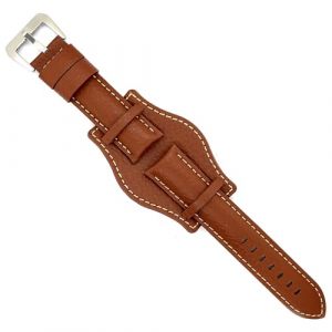 Bracelet montre cuir gravure de bisons Bund compatible avec Fossil CH2592 CH2564 CH2565 CH2891CH3051 18mm 20mm 22mm 24mm Ref 386 Brun Moyen 24mm (DWS Online, neuf)