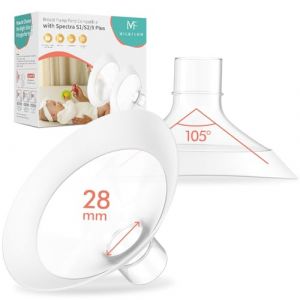 2 couvre-t&eacute;tons 28 mm en mat&eacute;riau souple pour tire-lait Medela, bord Softflex &agrave; angle large 105&deg;, sp&eacute;cialement con&ccedil;us pour Medela Pump in Style, Symphony, Freestyle, Sonata, Maxflow, Signature Pro (Create excellence, neuf)