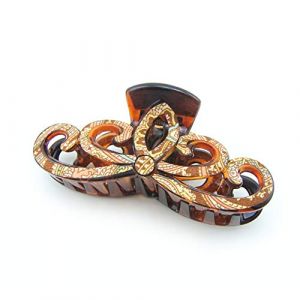 Meilliwish Noble Belle Grosse Grande Les femmes Titulaire de queue de cheval Pince &agrave; cheveux(D101)(CrownBrown) (Meilliwish, neuf)