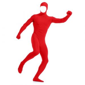 FASLOLSDP Costume de cosplay pour homme, combinaison int&eacute;grale Zentai, visage ouvert, combinaison invisible, bas en nylon, combinaison catsuit avec capuche, extensible, combinaison int&eacute;grale, rouge, (HEHui, neuf)