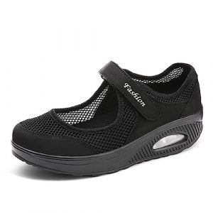 Femmes Minceur Taille Chaussures Marche Baskets 35-42eu Plate-Forme Chaussures Poids Air L&eacute;ger Engrener Elastic Sports en Marchant Yoga Tennis &agrave; Enfiler Pas Cher Trainers en Maille Plates &Eacute;t&eacute; (kommkauf, neuf)
