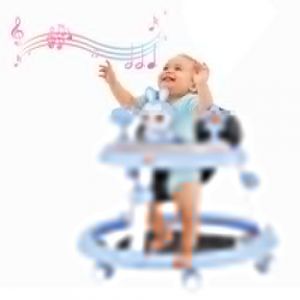 kamulouk Trotteur Bébé Pliable, Trotteur et Centre d'activités 2 en 1, Roues Silencieuses, Hauteur réglable, Jouets et Musique, Anti-Retournement, Marchette D'Apprentissage Pour BéBé, 6 Mois et (Nobirent, neuf)